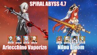 C0 Arlecchino Vaporize & C0 Nilou Bloom | Spiral Abyss 4.7 | Genshin Impact