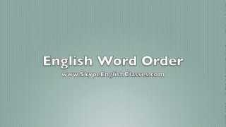 English Sentence Word Order