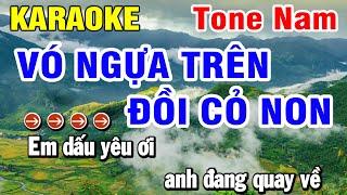 Karaoke Vó Ngựa Trên Đồi Cỏ Non Nhạc Sống Tone Nam | Huỳnh Lê