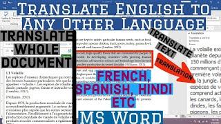 How To Use Translator in MS Word | How to Translate English To Other Languages in MS Word | MS Word