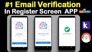 #1 How to add Email Verification system in our application kodular,appybuilder.