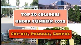 Top 20 engineering colleges under COMEDK 2023| Cutt-off|Average Package|Campus [Ash Academy JEE]