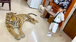 Fake Tiger Prank On Kunali And Oreo 