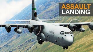 Prepar3D v5 + Active Sky | Assault Landing Practice Beale AFB | Lockheed Martin C-130J-30