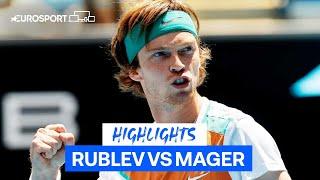Solid Andrey Rublev blasts his way past Gianluca Mager into second round | Eurosport Tennis