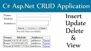 C# Asp.Net-Insert Update Delete and View With Sql Server Database