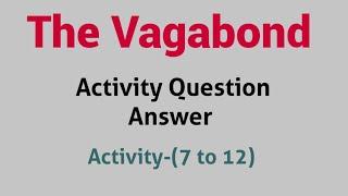 The Vagabond / Poem / Exercise Activity Question Answer / Activity-7 to Activity-12 / part 2