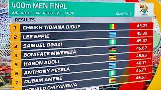 CHEIKH DIOUF 45.23 | DOUALA 24- 23rd CAA African Athletics Senior Championships / Men’s 400m Final