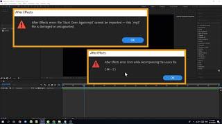 after effects error file cannot be imported this mp3 file is damaged or unsupported(86::1)  Easy Fix