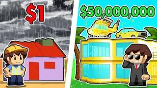 $1 HOUSE To $50,000,000 MANSION In Roblox Mansion Simulator!