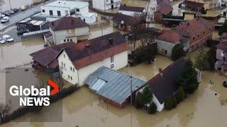 Drone video shows parts of Eastern Europe flooded by severe rainfall