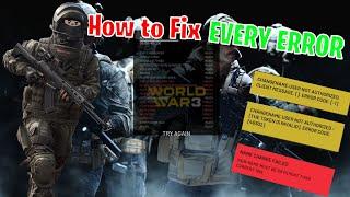 How to Fix ALL ERRORS In World War 3 Open Beta [Testing Comments] [Fetching Data|Name Changing|151]