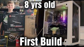 8 Year Old Builds His First Gaming PC /  White Meshify C / 2600X / RX 580