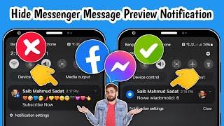 How to Hide Facebook Messenger Message Preview Notification | Fb Messenger Notification Off