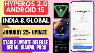 HyperOS 2.0 India & Global 25+ January Update Release & HyperOS 2.0 Final Update For Redmi Xiaomi