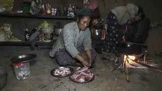 Nepali village || Cooking meat and vegetables in the village