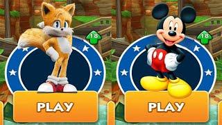 Sonic Dash - Movie Tails vs Mickey Mouse Subway Run vs Zazz Eggman Boss Battles