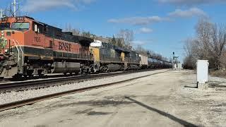 BNSF 1105 (H1) leads CPKC 546 through Northbrook