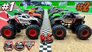 Toy Diecast Monster Truck Racing Tournament | Throwback Race #1 | MonsterJam 2019 Series #1  #2