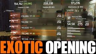 THE DIVISION - LUCKIEST EXOTIC CACHE OPENING! NEW WEAPONS & GEAR EXOTIC SEALED CACHE OPENING