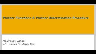 Partner Functions & Partner Determination Procedure