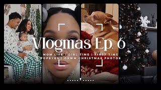 VLOGMAS - Mom life | Girl Time | First time Popeyes | GRWM Christmas photos