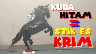 IDE KREATIF  KUDA HITAM DARI STIK ES KRIM ️ TUTORIAL ️ CARA ️ DIY ️