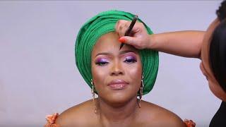 I TRANSFORMED MY  NIGERIAN AUNTIE INTO AN  AFRICAN QUEEN| GELE |#LONDON HAIR AND MAKEUP ARTIST 