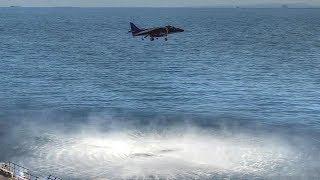 Harrier Jump Jet Performs Vertical Takeoff And Landing On Ship