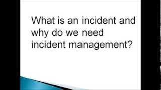 Incident Management and it's key activities