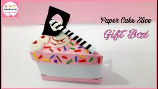 Paper Cake Slice Box/DIY paper cake slice/Origami Cake Slice Box tutorial/Paper cake gift box.