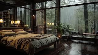 Relaxing Sound of Rain in the Foggy Bedroom - Rain Sounds for Sleep , Study ,Meditation, Yoga