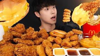 ASMR MUKBANG MCDONALD'S MCSPICY CHICKEN WINGS & FRENCH FRIES & CHICKEN NUGGETS & CHEESEBURGER