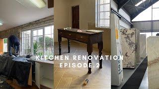 EXTREME KITCHEN RENOVATION EP.2| demo, herringbone flooring, appliances & countertop stone shopping