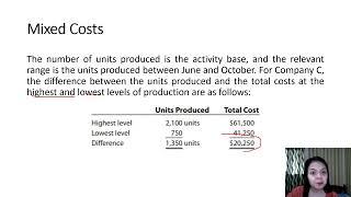 Cost Behavior and Cost Volume Profit Analysis (Part 1)