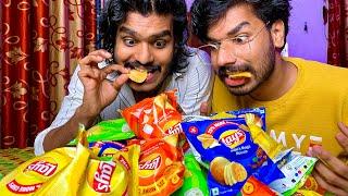 100!! Lays eating challenge| stomach burning