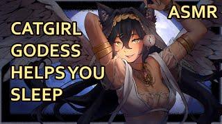 Catgirl Goddess Helps You Fall Asleep | ASMR | [ear rubs] [whispers]