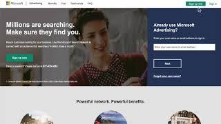 Create Microsoft Ads Account (formerly Bing Ads)