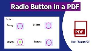 How to create a Radio Button in a PDF form using Foxit PhantomPDF