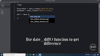 PHP difference of two dates