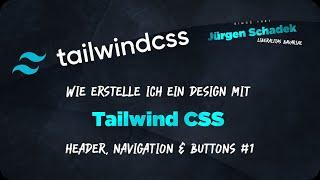 Tailwind CSS: Header mit TopBar, Logo,  Navigation und Buttons - Design #1
