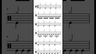 Sight Read Drum: Bass drum control exercise for beginners.  #musictheory #rhythm #drums #readings