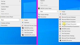 Restore Missing Microsoft Office Document (Word, Excel, etc...) to the Right-click Context Menu