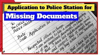 Application to the police station for missing documents | Application to the police station