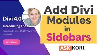 Add a Divi Module into a WordPress Sidebar