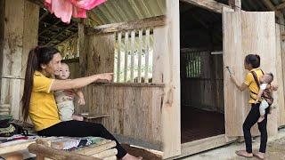 Single mother builds entire house with wooden walls, complete windows and main door