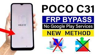 POCO C31 : Google Account Remove | (Miui 12/12.5) - Without PC