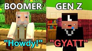 Boomer VS Gen Z Portrayed by Minecraft