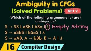 Ambiguity in CFGs - Solved Problems (Set 2)