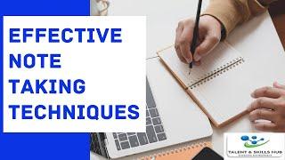 Effective Note Taking | Talent and Skills HuB